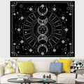 Psychedelic Black and White Sun Moon Wall Tapestry