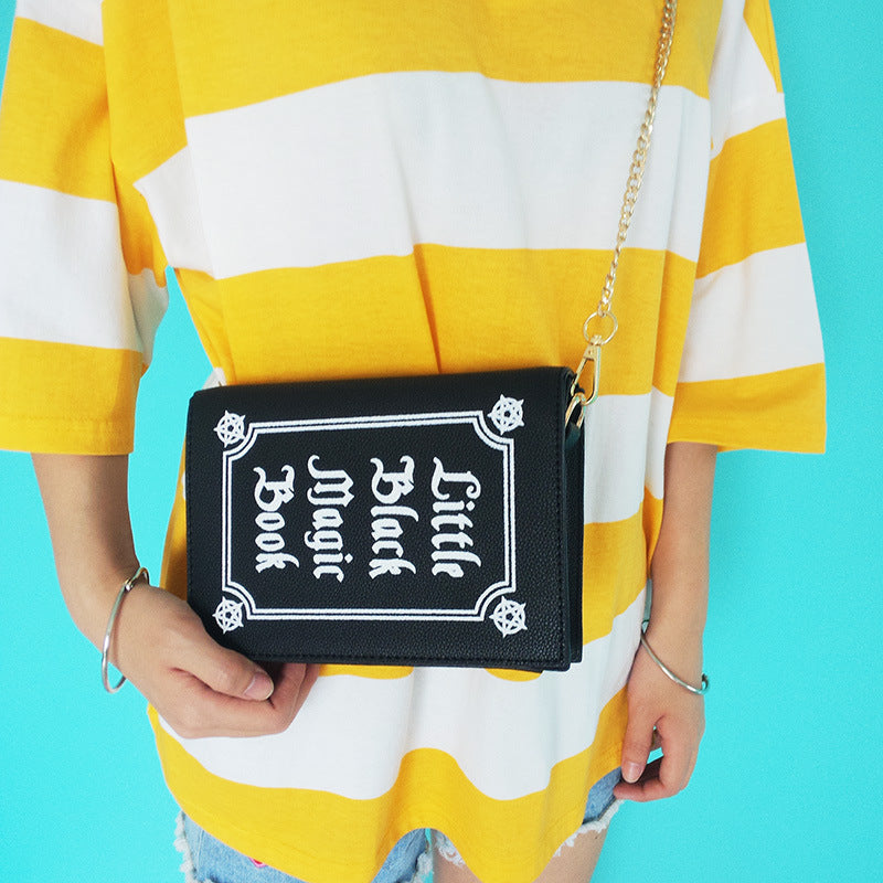 Little Black Magic Book Chain Crossbody Bagm
