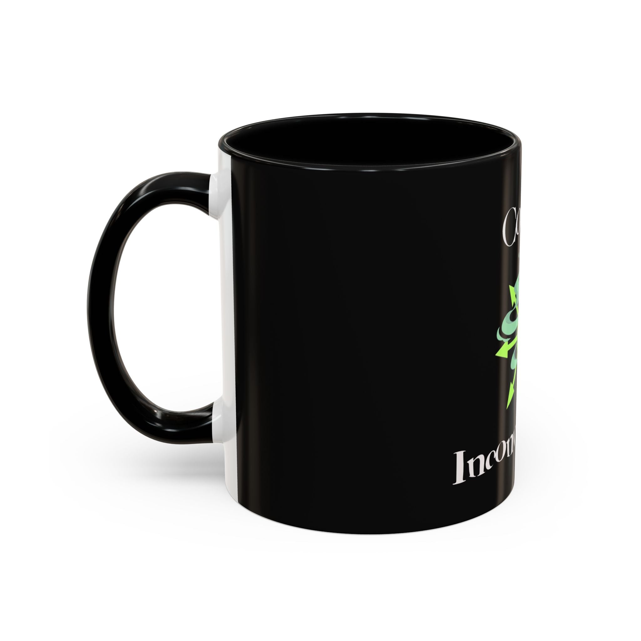 Cosmic Inconvenience Black Accent Coffee Mug — Mystical Eye Graphic (11/15oz)
