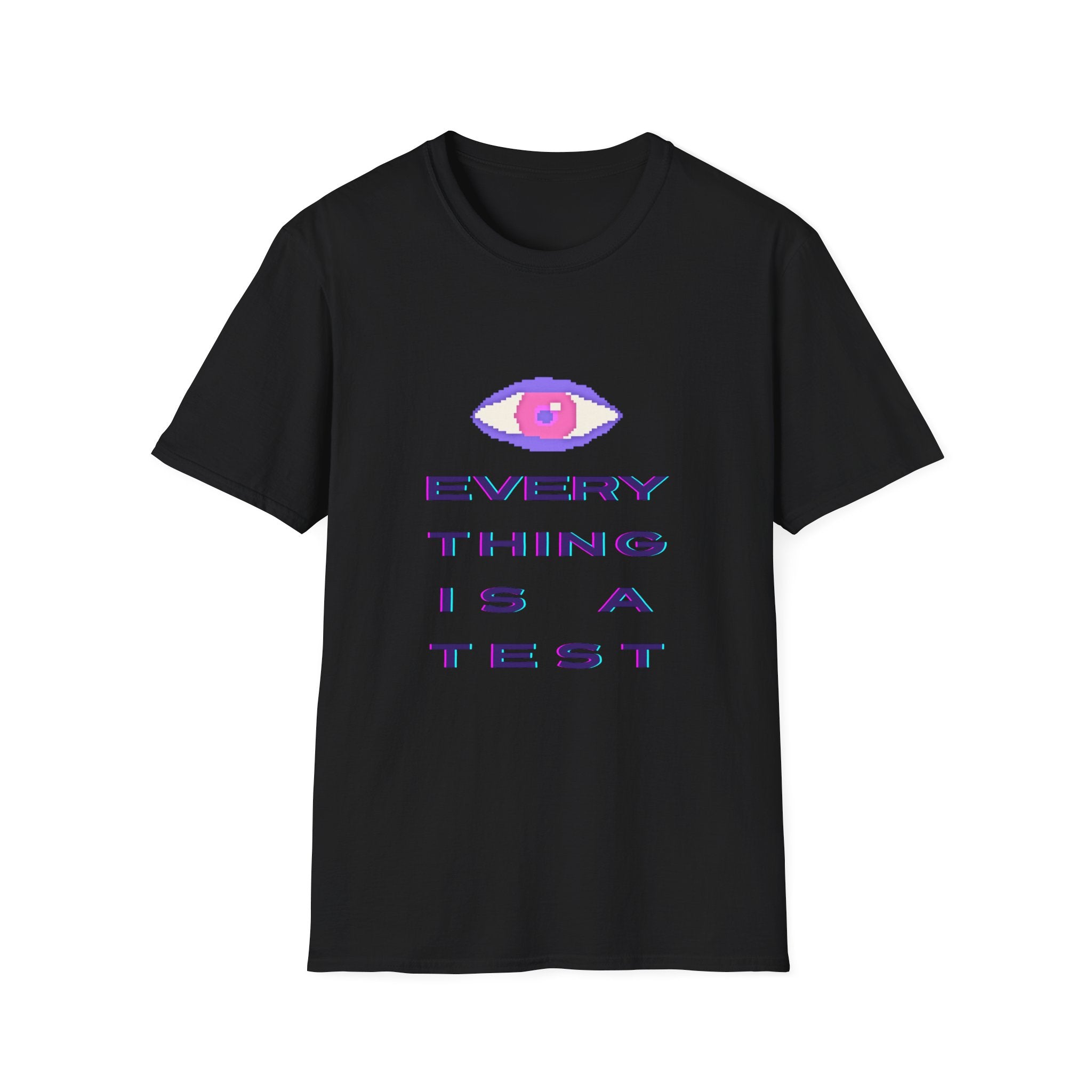 Everything Is Test T-Shirt — Retro Pixel Eye Graphic Tee