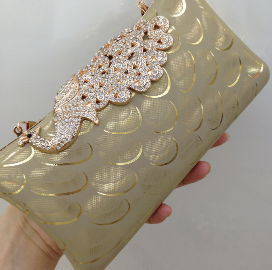 Diamond Peacock Leather Purse