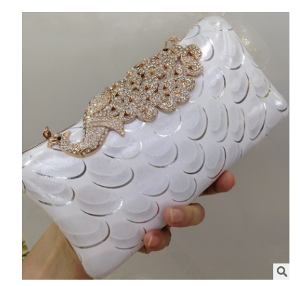 Diamond Peacock Leather Purse